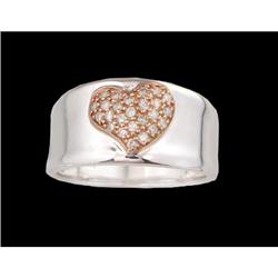14K Pink/White Gold .30ct Diamond Heart Ring