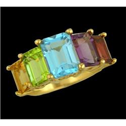 10KY Gold 6.75ct. Multi Color Gemstone Ring