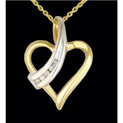 Lovely 10K Gold Sihouette Heart .15ct. Diamond 
