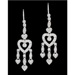 14KW Gold Romantic .70ct Diamond Dangle Heart E