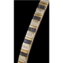 14KY Gold 3.00ct. Sapphire/Diamond Bracelet