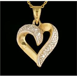 14KYW Gold Diamond Heart Pendant