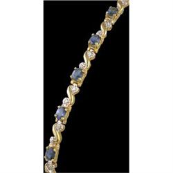 10KY Gold 3.00ct Sapphire and Diamond Bracelet