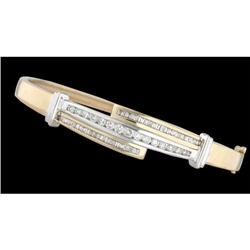 14K Two-Tone 1.00ct Diamond Bangle Bracelet