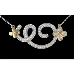 14KW Gold Double Swirl Diamond Necklace