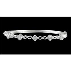 14KW GOLD .75ct. DIAMOND FLOWER BANGLE