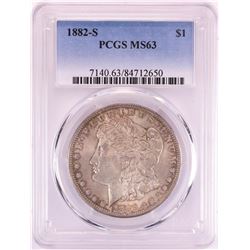 1882-S $1 Morgan Silver Dollar Coin PCGS MS63