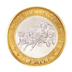 .999 Silver Sam's Town Las Vegas, Nevada $10 Limited Edition Casino Gaming Token