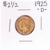 Image 1 : 1925-D $2 1/2 Indian Head Quarter Eagle Gold Coin