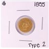 Image 1 : 1855 $1 Type 2 Indian Princess Head Gold Dollar Coin