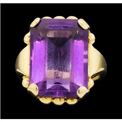 14KT Yellow Gold Ladies 11.50 ctw Amethyst Ring