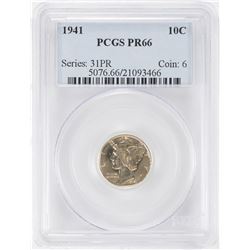 1941 Proof Mercury Dime Coin PCGS PR66