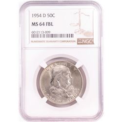 1954-D Franklin Half Dollar Coin NGC MS64FBL