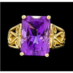 14KT Yellow Gold Ladies 8.00 ctw Amethyst Ring