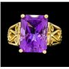 Image 1 : 14KT Yellow Gold Ladies 8.00 ctw Amethyst Ring