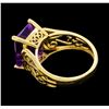 Image 3 : 14KT Yellow Gold Ladies 8.00 ctw Amethyst Ring