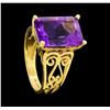 Image 4 : 14KT Yellow Gold Ladies 8.00 ctw Amethyst Ring