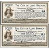 Image 1 : Lot of (2) 1934 $1 The City of Long Branch New Jersey Obsolete Scrips