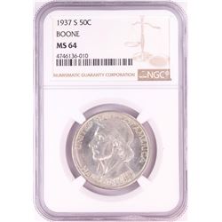 1937-S Boone Commemorative Half Dollar Coin NGC MS64