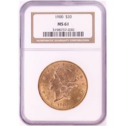 1900 $20 Liberty Head Double Eagle Gold Coin NGC MS61