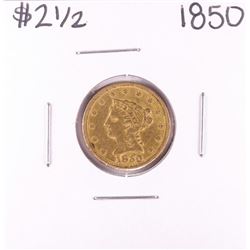 1850 $2 1/2 Liberty Head Quarter Eagle Gold Coin