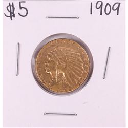1909 $5 Indian Head Half Eagle Gold Coin