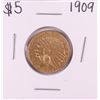 Image 1 : 1909 $5 Indian Head Half Eagle Gold Coin