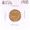 Image 1 : 1908 $2 1/2 Indian Head Quarter Eagle Gold Coin