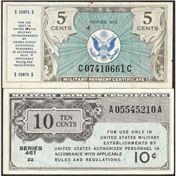 Lot of (2) Series 472 Military Payment Certificate Notes