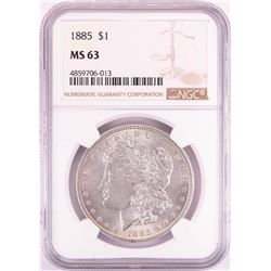 1885 $1 Morgan Silver Dollar Coin NGC MS63
