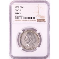 1937 Boone Commemorative Half Dollar Coin NGC MS65