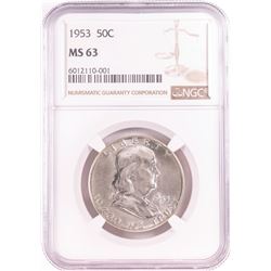 1953 Franklin Half Dollar Coin NGC MS63