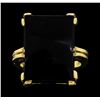 Image 1 : 14KT Yellow Gold Ladies Black Onyx Ring