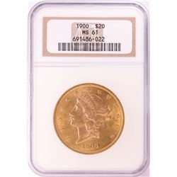 1900 $20 Liberty Head Double Eagle Gold Coin NGC MS61