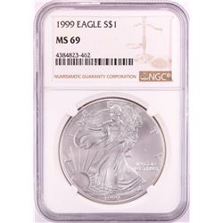 1999 $1 American Silver Eagle Coin NGC MS69