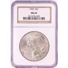 Image 1 : 1923 $1 Peace Silver Dollar Coin NGC MS65
