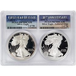 1986-S & 2016-W $1 Proof American Silver Eagle Coin Set PCGS PR70DCAM