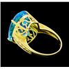 Image 3 : 14KT Yellow Gold Ladies 22.50 ctw Blue Topaz Ring
