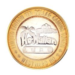 .999 Silver Westward Ho Casino Las Vegas, NV $10 Casino Limited Edition Gaming Token
