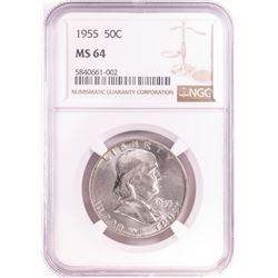 1955 Franklin Half Dollar Coin NGC MS64