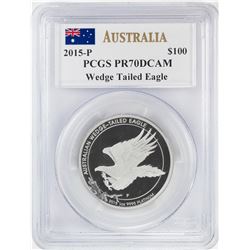 2015-P $100 Australian Wedge Tailed Eagle Platinum Coin PCGS PR70DCAM