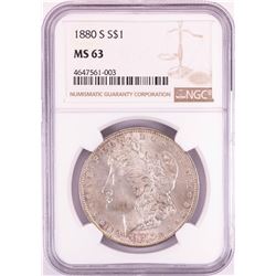 1880-S $1 Morgan Silver Dollar Coin NGC MS63