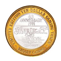 .999 Fine Silver Silver Legacy Reno, Nevada $10 Limited Edition Gaming Token