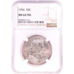 1956 Franklin Half Dollar Coin NGC MS64FBL