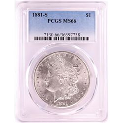 1881-S $1 Morgan Silver Dollar Coin PCGS MS66