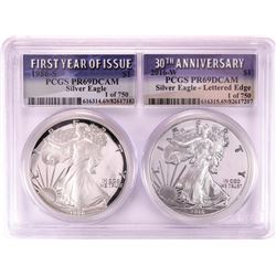 1986-S & 2016-W $1 Proof American Silver Eagle Coin Set PCGS PR69DCAM
