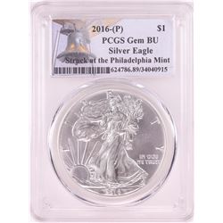 2016-P $1 American Silver Eagle Coin PCGS Gem BU Struck at the Philadelphia Mint
