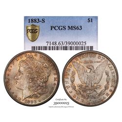 1883-S $1 Morgan Silver Dollar Coin PCGS MS63