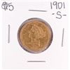 Image 1 : 1901-S $5 Liberty Head Half Eagle Gold Coin