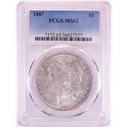 1887 $1 Morgan Silver Dollar Coin PCGS MS62